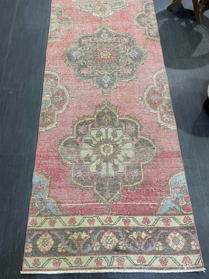 Turkish Runner Rug 2' 8" x 12' 6" Hand-Knotted field