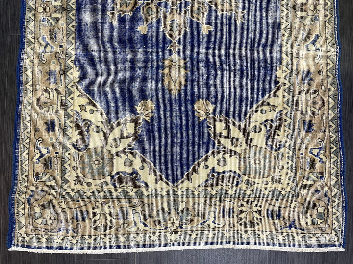Blue Turkish Oushak Rug 3' 9" x 7' Hand-Knotted | No. WR12709