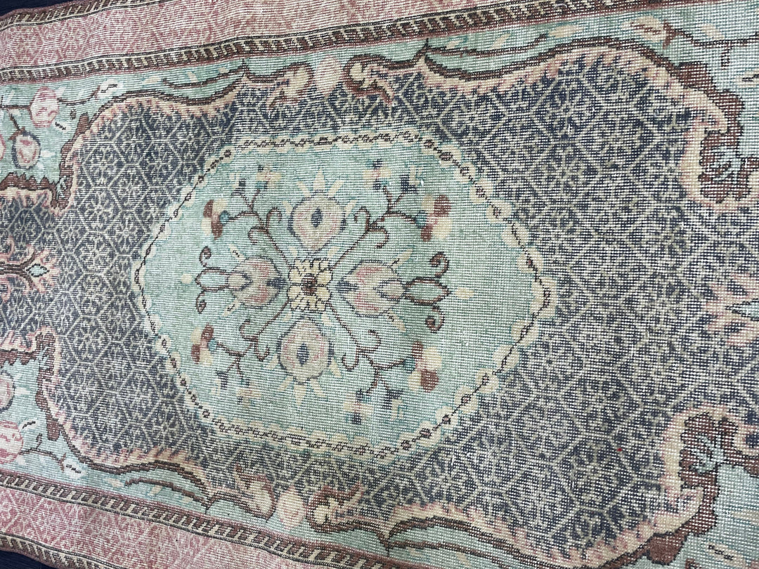 Beige Turkish Runner Rug 3' 9" x 7' Hand-Knotted view