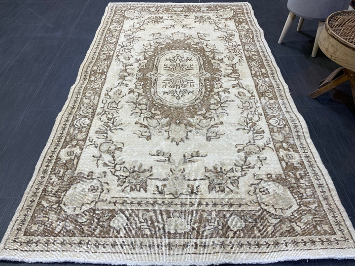 Turkish Runner Rug 3' 11" x 6' 11" Hand-Knotted reverse