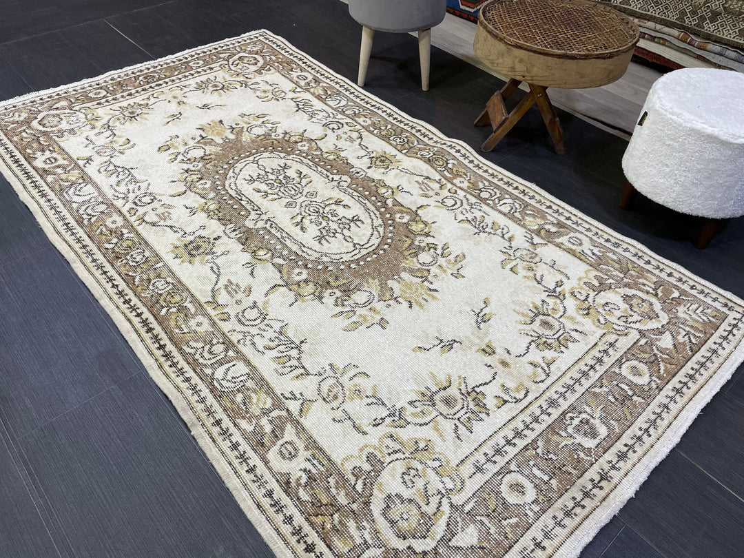 Turkish Runner Rug 3' 11" x 7' Hand-Knotted