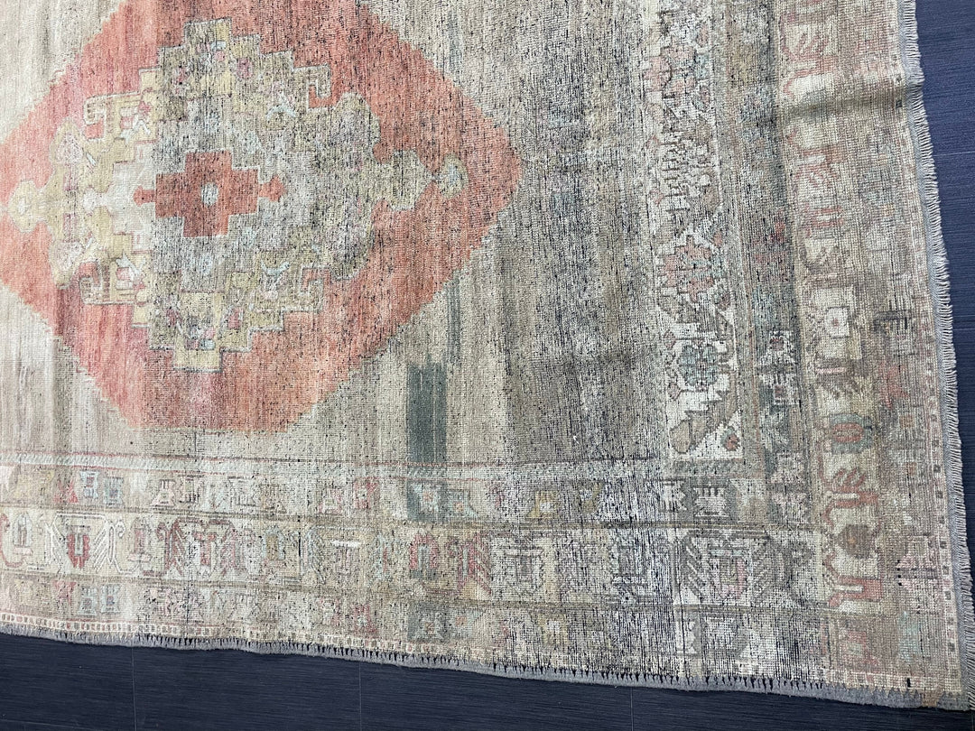 Beige Turkish Oushak Rug 5' 10" x 8' 9" Hand-Knotted | No. WR32976