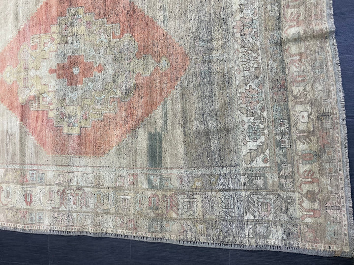 Beige Turkish Oushak Rug 5' 10" x 8' 9" Hand-Knotted | No. WR32976