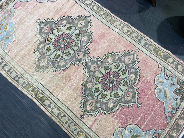 Beige Turkish Oushak Rug 3' 8" x 6' 8" Hand-Knotted reverse
