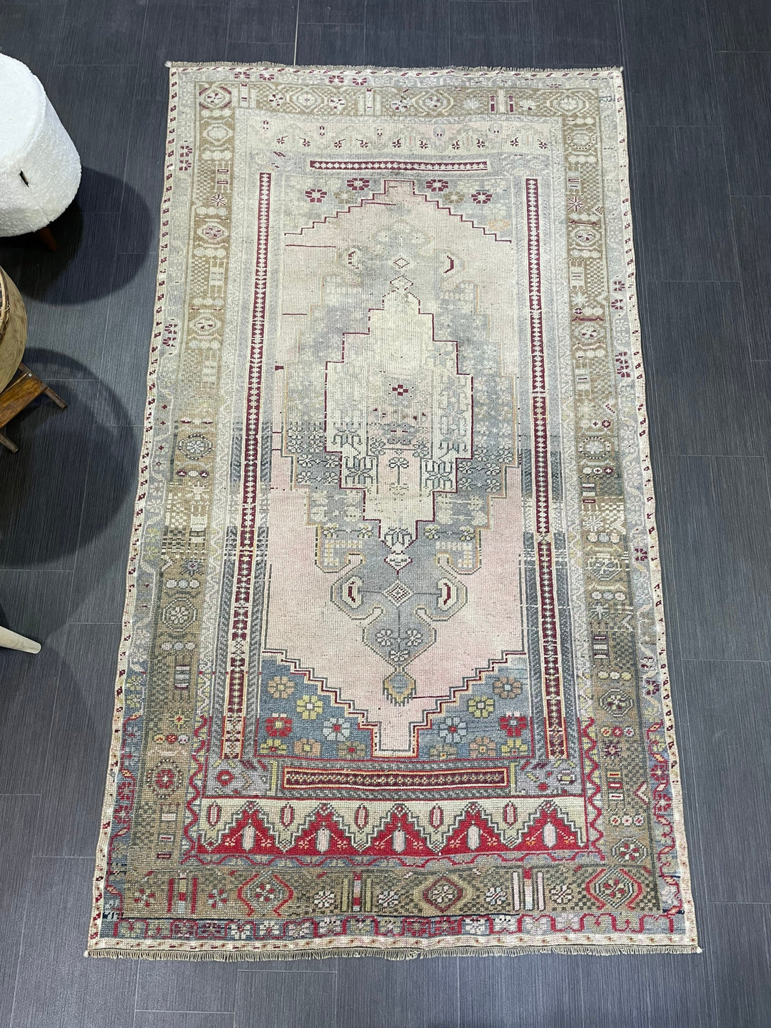 Rust Turkish Oushak Rug 4' 3" x 7' 6" Hand-Knotted pattern