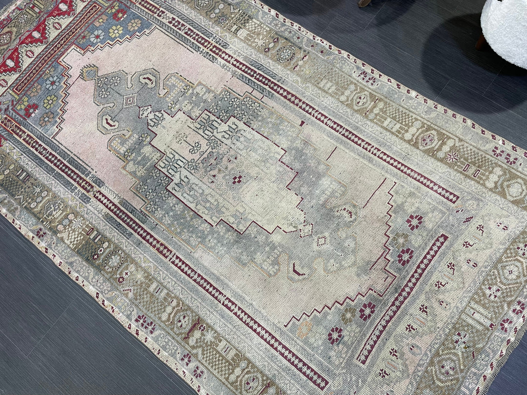 Rust Turkish Oushak Rug 4' 3" x 7' 6" Hand-Knotted texture