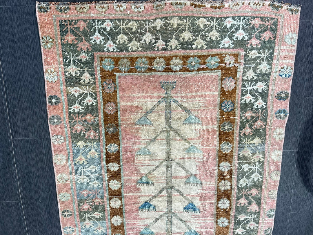 Turkish Oushak Rug 3' 1" x 5' 1" Hand-Knotted reverse