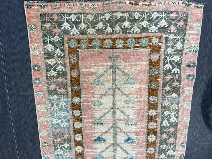 Turkish Oushak Rug 3' 1" x 5' 1" Hand-Knotted reverse