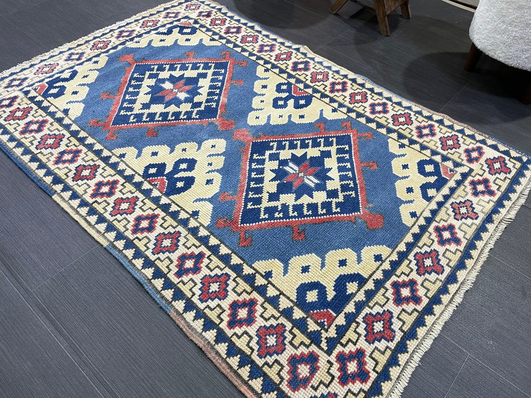 Turkish Oushak Rug 3' 3" x 4' 9" Hand-Knotted