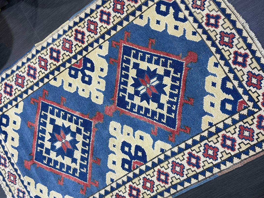 Turkish Oushak Rug 3' 3" x 4' 9" Hand-Knotted field