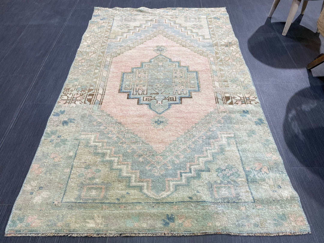 Rust Turkish Oushak Rug 3' 3" x 5' 3" Hand-Knotted pattern