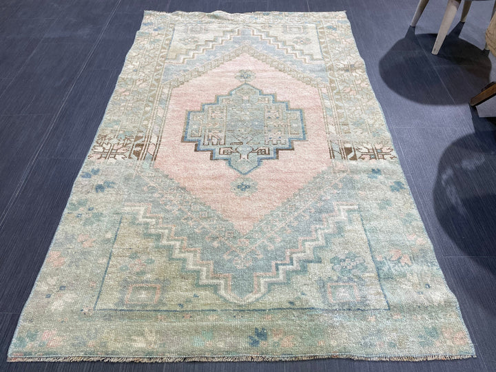 Rust Turkish Oushak Rug 3' 3" x 5' 3" Hand-Knotted pattern