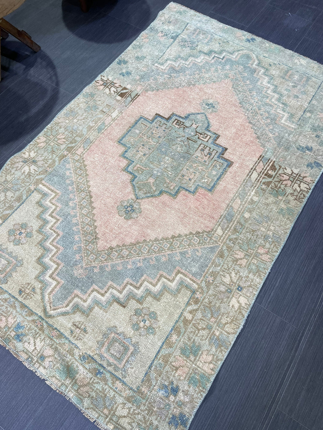 Rust Turkish Oushak Rug 3' 3" x 5' 3" Hand-Knotted border