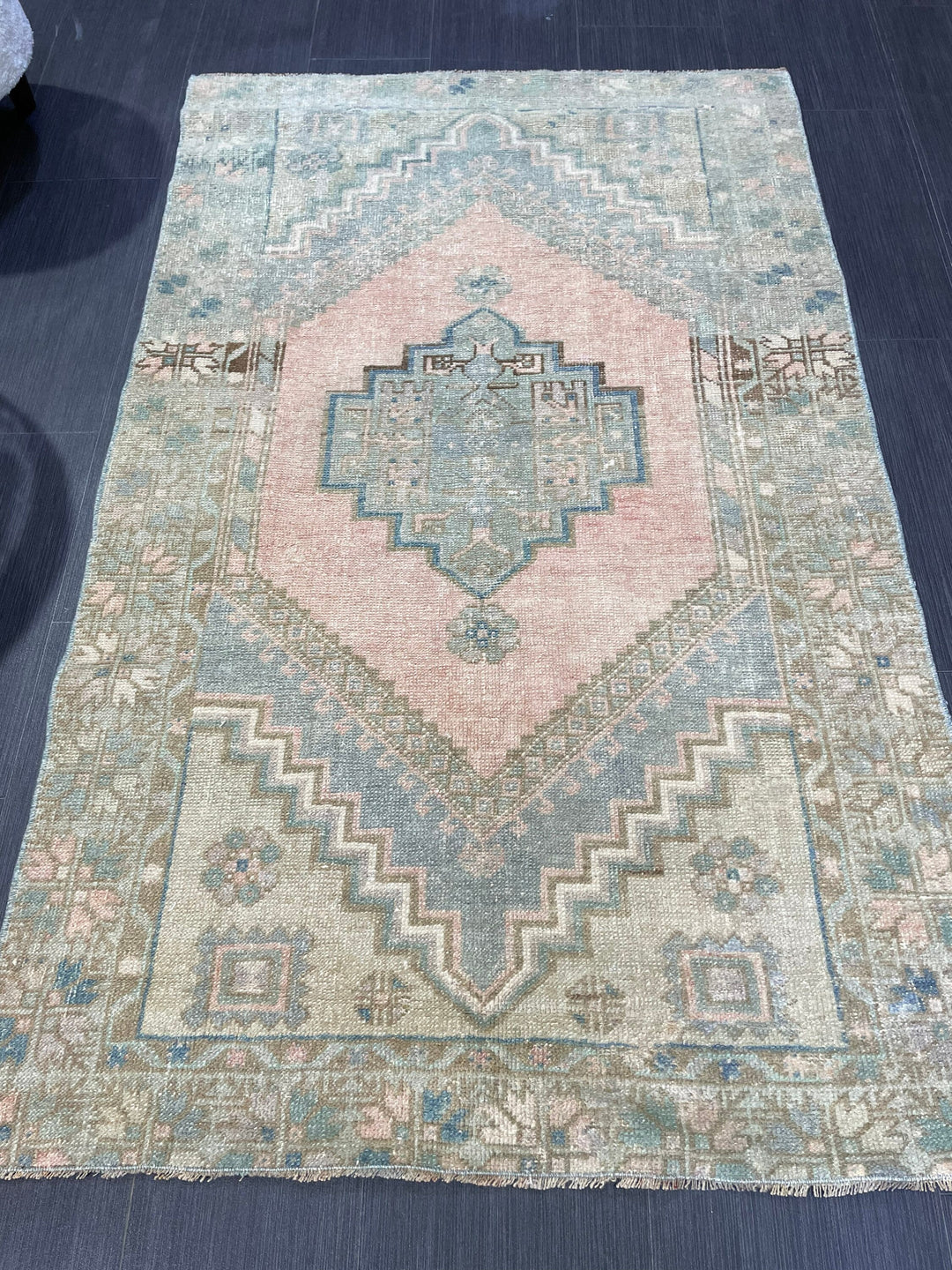 Rust Turkish Oushak Rug 3' 3" x 5' 3" Hand-Knotted texture
