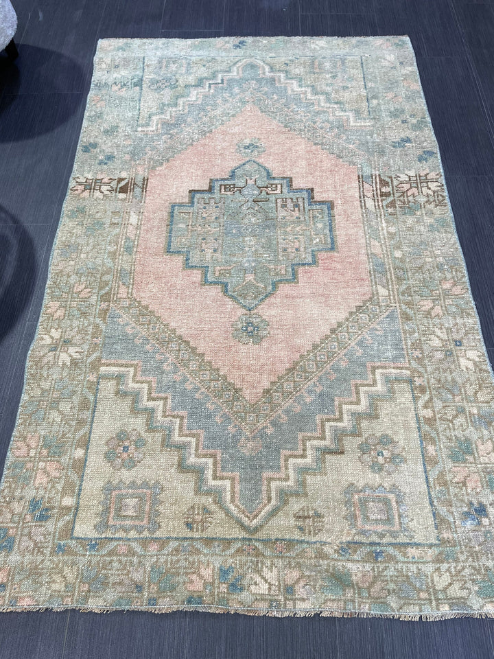 Rust Turkish Oushak Rug 3' 3" x 5' 3" Hand-Knotted texture