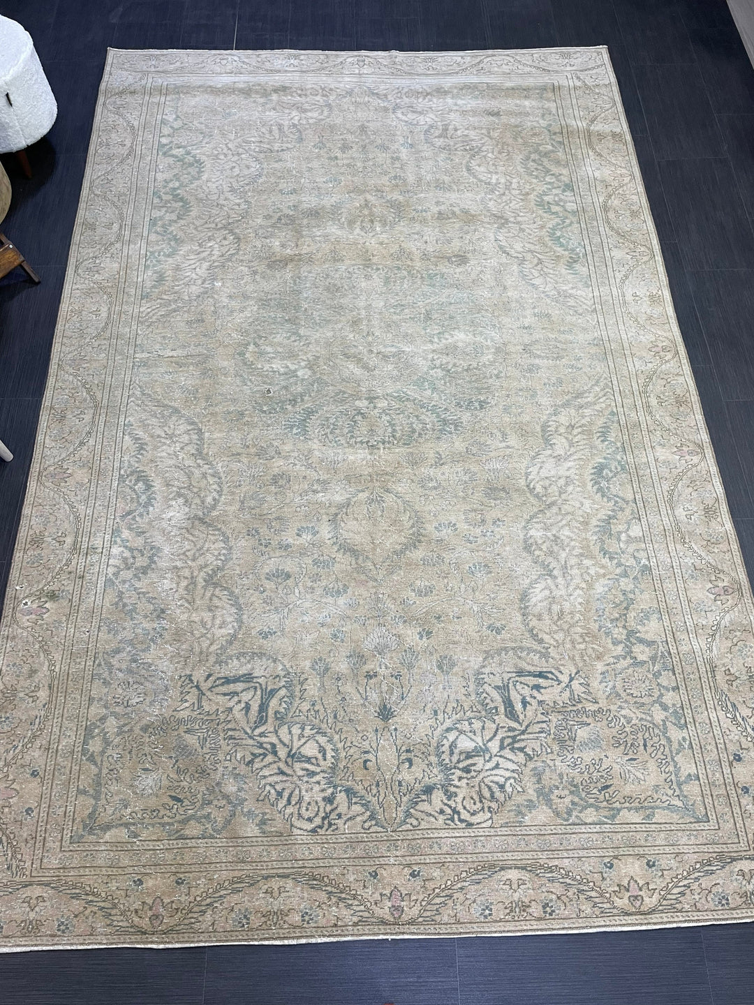 Rust Turkish Oushak Rug 6' 1" x 9' 6" Hand-Knotted pattern