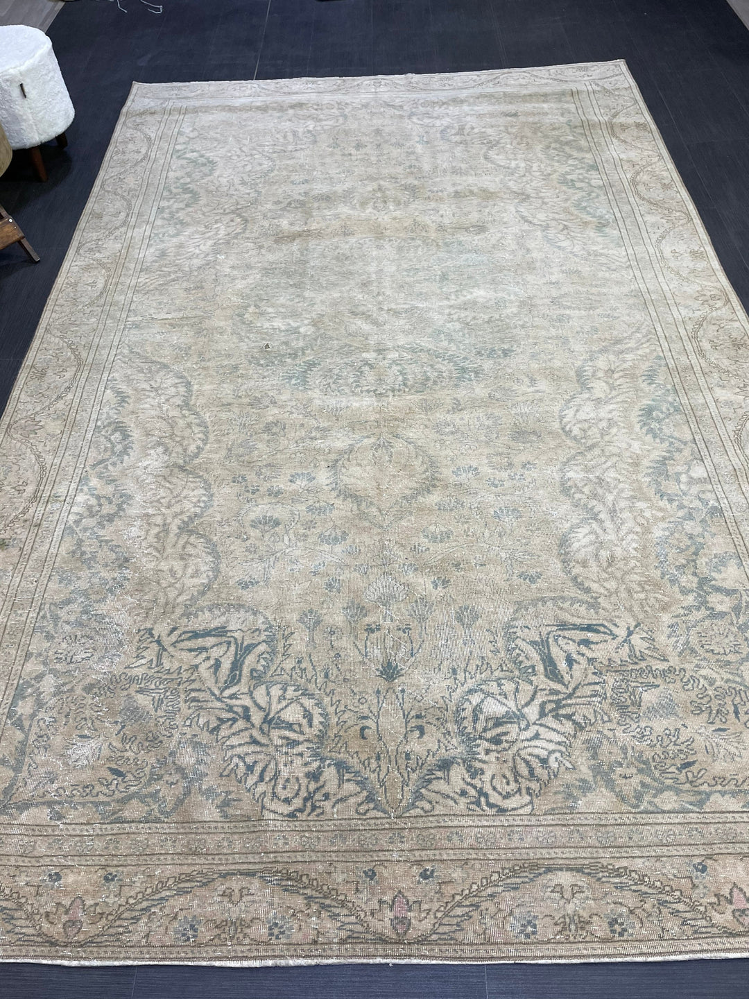 Rust Turkish Oushak Rug 6' 1" x 9' 6" Hand-Knotted reverse