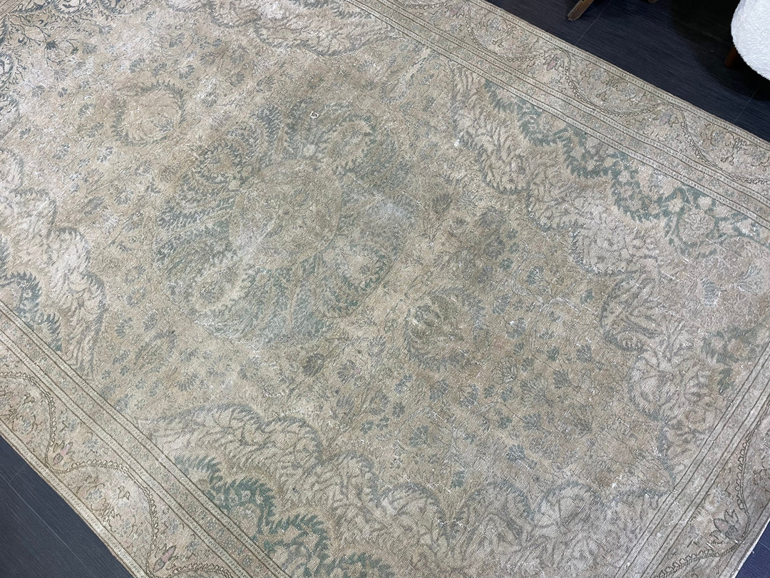 Rust Turkish Oushak Rug 6' 1" x 9' 6" Hand-Knotted field