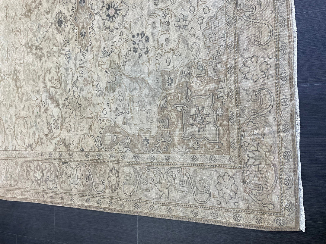 Rust Turkish Oushak Rug 6' 4" x 9' 3" Hand-Knotted reverse