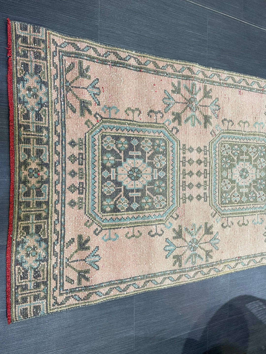 Beige Turkish Runner Rug 3' 1" x 11' 3" Hand-Knotted | No. WR36089