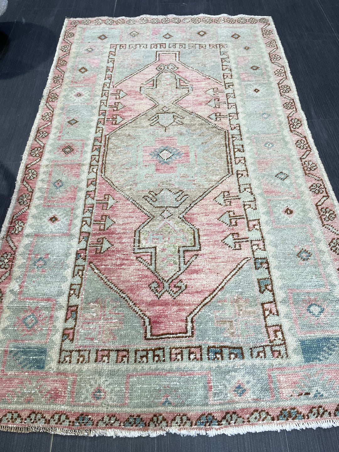Rust Turkish Runner Rug 3' 1" x 5' 4" Hand-Knotted field