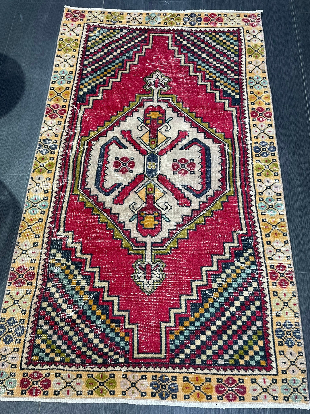 Beige Turkish Oushak Rug 3' 3" x 5' 7" Hand-Knotted view