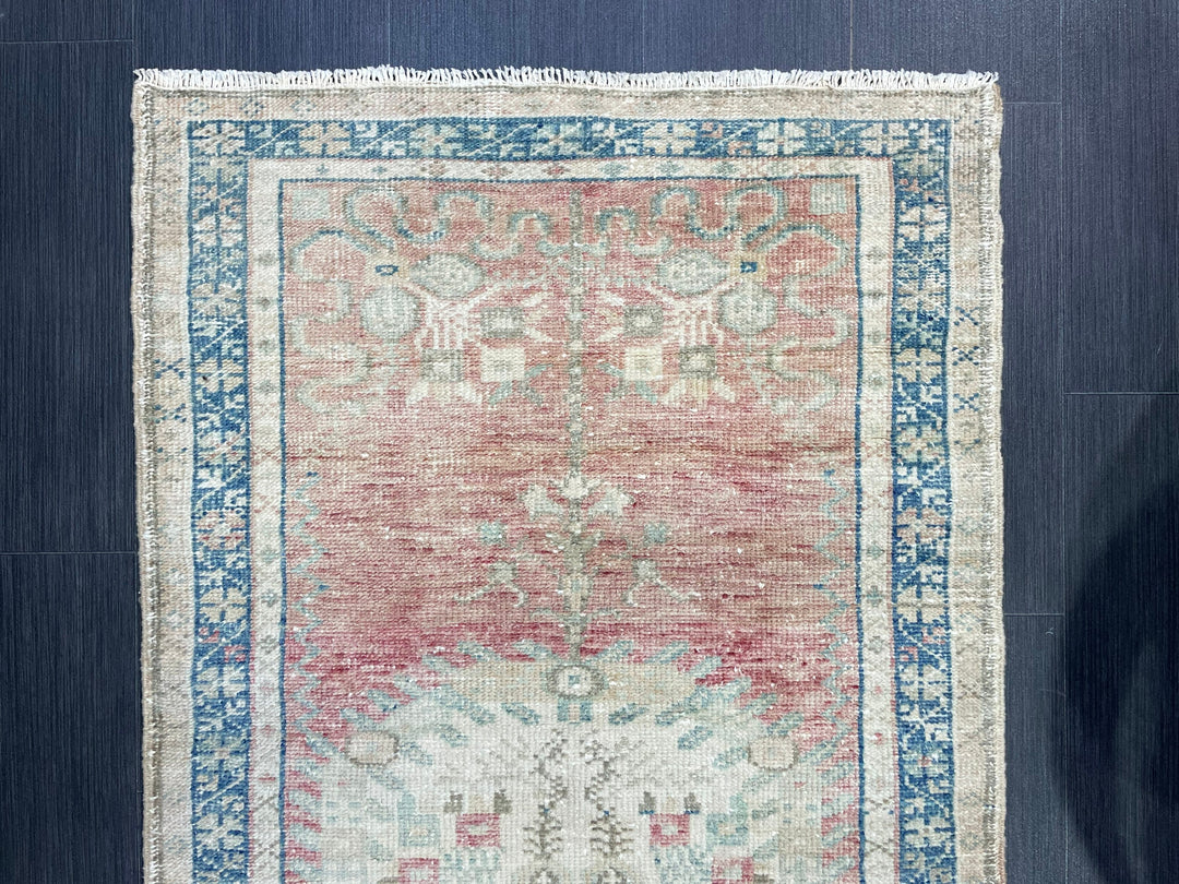 Turkish Runner Rug 2' 9" x 5' 5" Hand-Knotted border