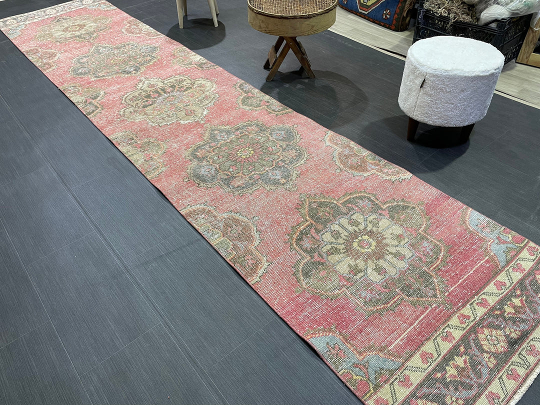Turkish Runner Rug 2' 8" x 12' 6" Hand-Knotted