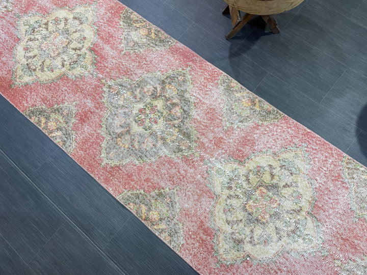Turkish Runner Rug 2' 8" x 12' 7" Hand-Knotted close-up