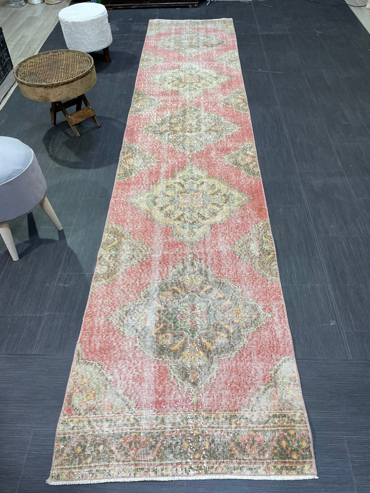 Turkish Runner Rug 2' 8" x 12' 7" Hand-Knotted border