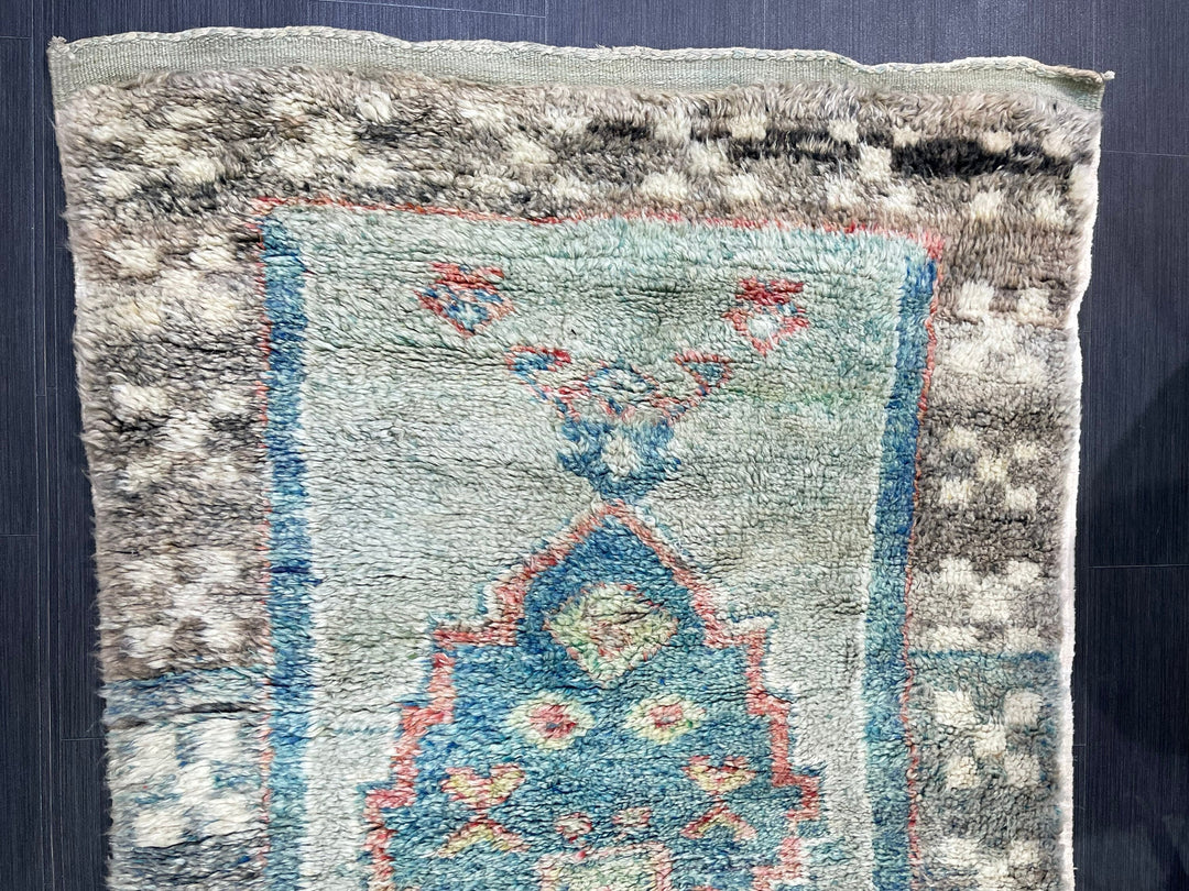 Tan Turkish Vintage Rug 3' 7" x 5' 9" Hand-Knotted field