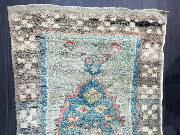 Tan Turkish Vintage Rug 3' 7" x 5' 9" Hand-Knotted field
