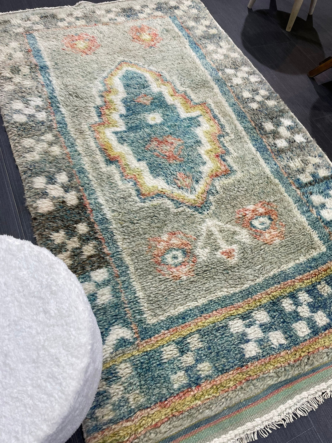 Tan Turkish Vintage Rug 3' 5" x 6' Hand-Knotted view