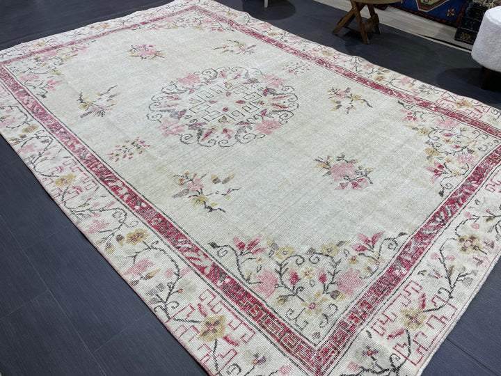 Rust Turkish Oushak Rug 6' 2" x 9' 3" Hand-Knotted