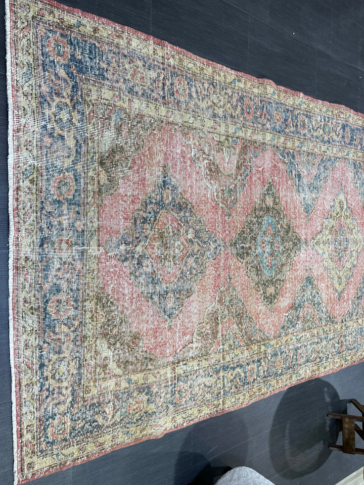 Beige Turkish Runner Rug 4' 10" x 11' 2" Hand-Knotted pattern