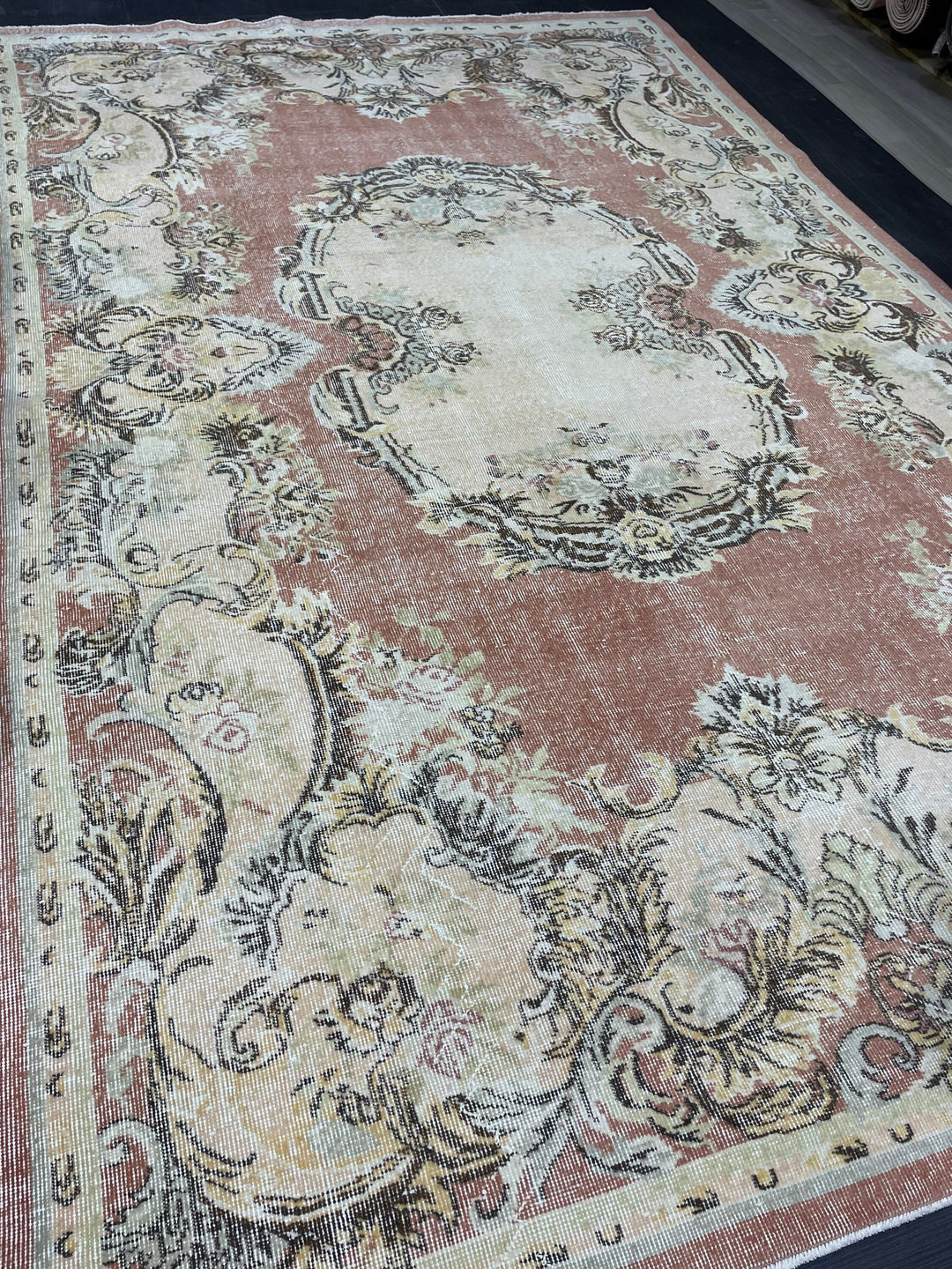 Rust Turkish Oushak Rug 6' 10" x 10' 9" Hand-Knotted | No. WR36456