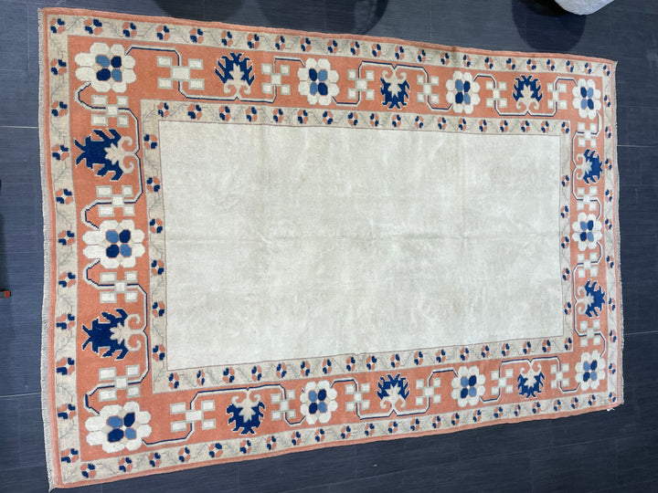 Beige Turkish Oushak Rug 5' 10" x 8' 7" Hand-Knotted view