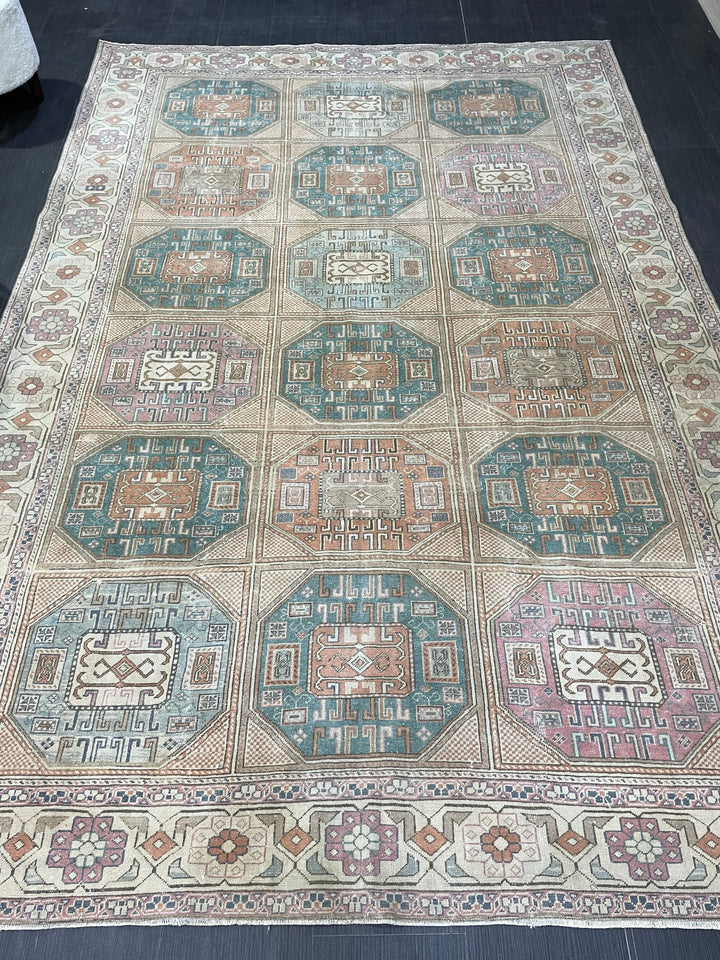 Beige Turkish Oushak Rug 6' 4" x 9' 6" Hand-Knotted view