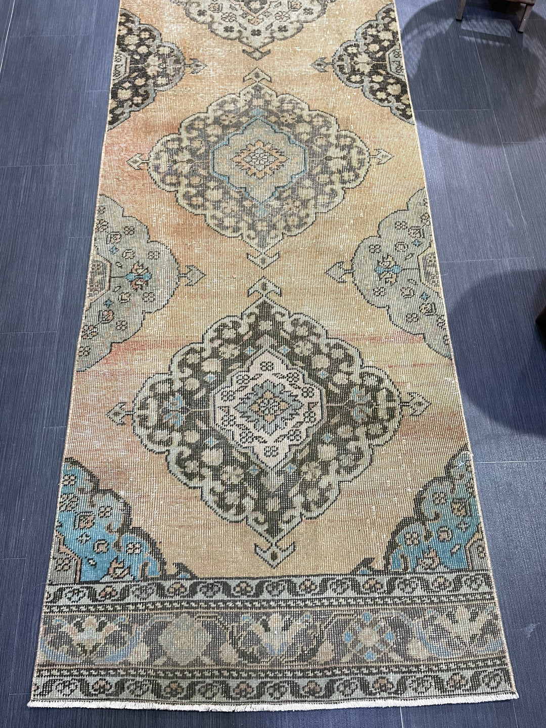 Beige Turkish Runner Rug 2' 10" x 13' 1" Hand-Knotted view 9