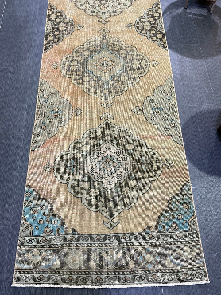 Beige Turkish Runner Rug 2' 10" x 13' 1" Hand-Knotted view 9