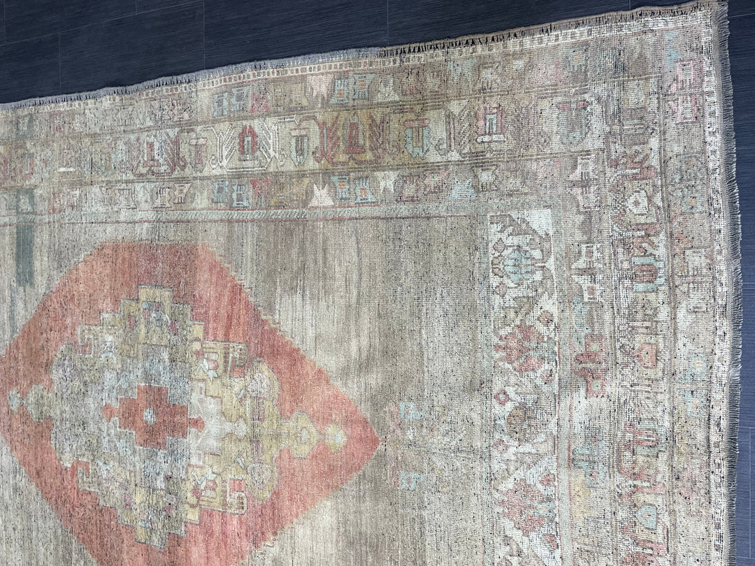 Beige Turkish Oushak Rug 5' 10" x 8' 9" Hand-Knotted | No. WR32976