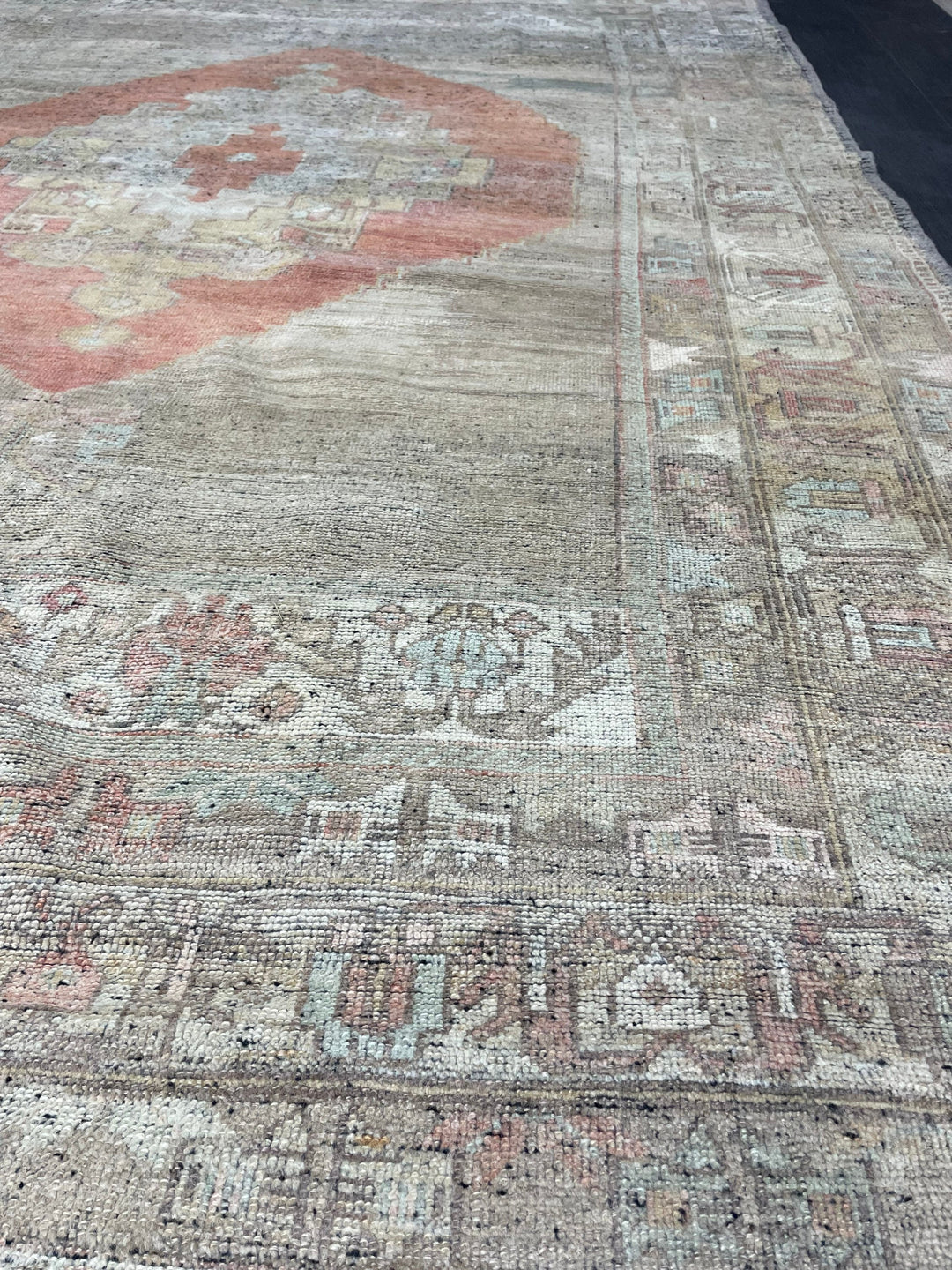 Beige Turkish Oushak Rug 5' 10" x 8' 9" Hand-Knotted | No. WR32976