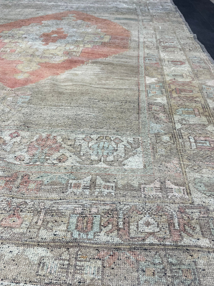 Beige Turkish Oushak Rug 5' 10" x 8' 9" Hand-Knotted | No. WR32976