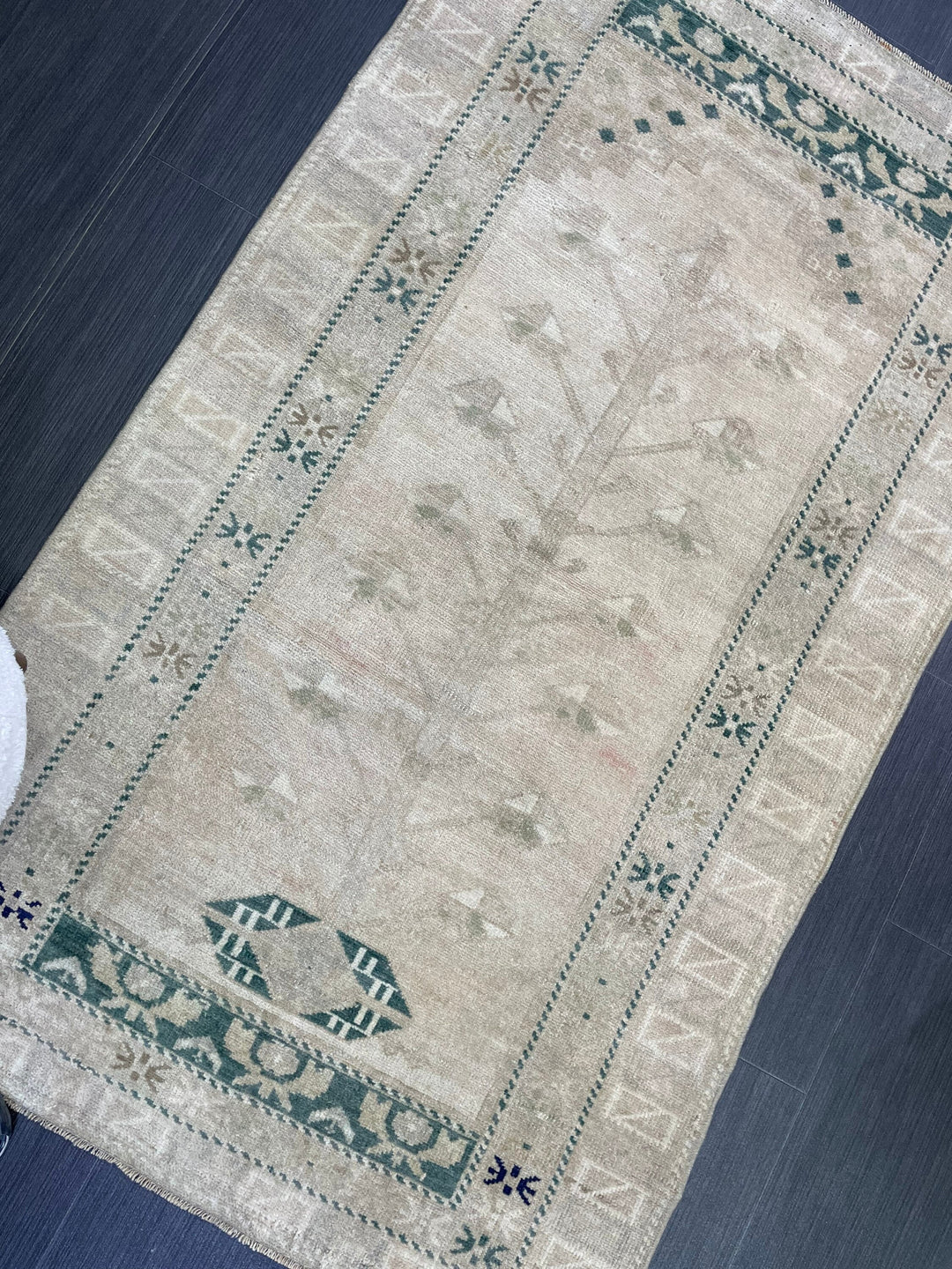 Beige Turkish Oushak Rug 3' 1" x 5' 2" Hand-Knotted view