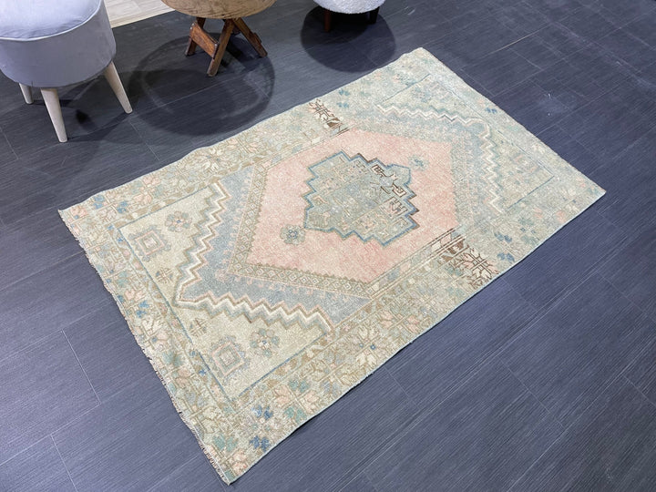 Rust Turkish Oushak Rug 3' 3" x 5' 3" Hand-Knotted detail