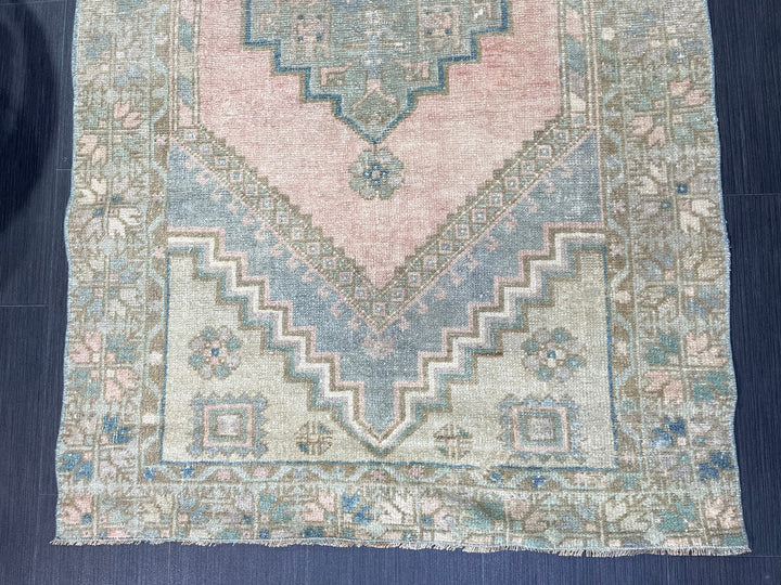 Rust Turkish Oushak Rug 3' 3" x 5' 3" Hand-Knotted reverse