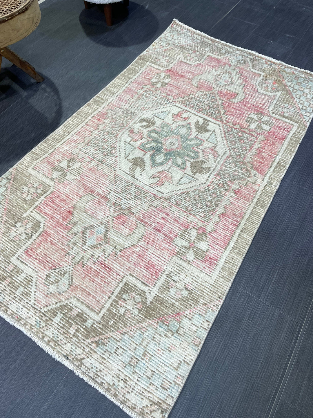 Rust Turkish Runner Rug 2' 11" x 5' 5" Hand-Knotted detail