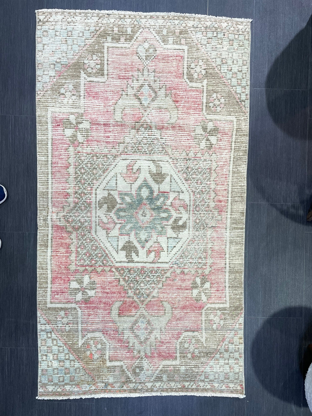Rust Turkish Runner Rug 2' 11" x 5' 5" Hand-Knotted texture