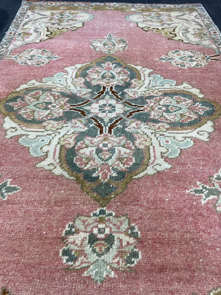 Turkish Oushak Rug 3' x 4' 9" Hand-Knotted border