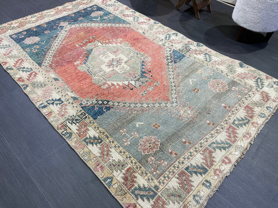 Turkish Oushak Rug 3' 11" x 6' 4" Hand-Knotted